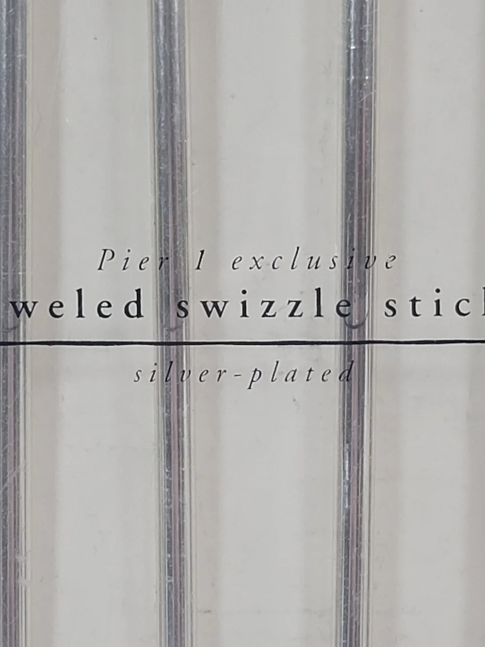 Pier 1 Imports Jewled Silver Plated Set Of 4 Swizzle Sticks